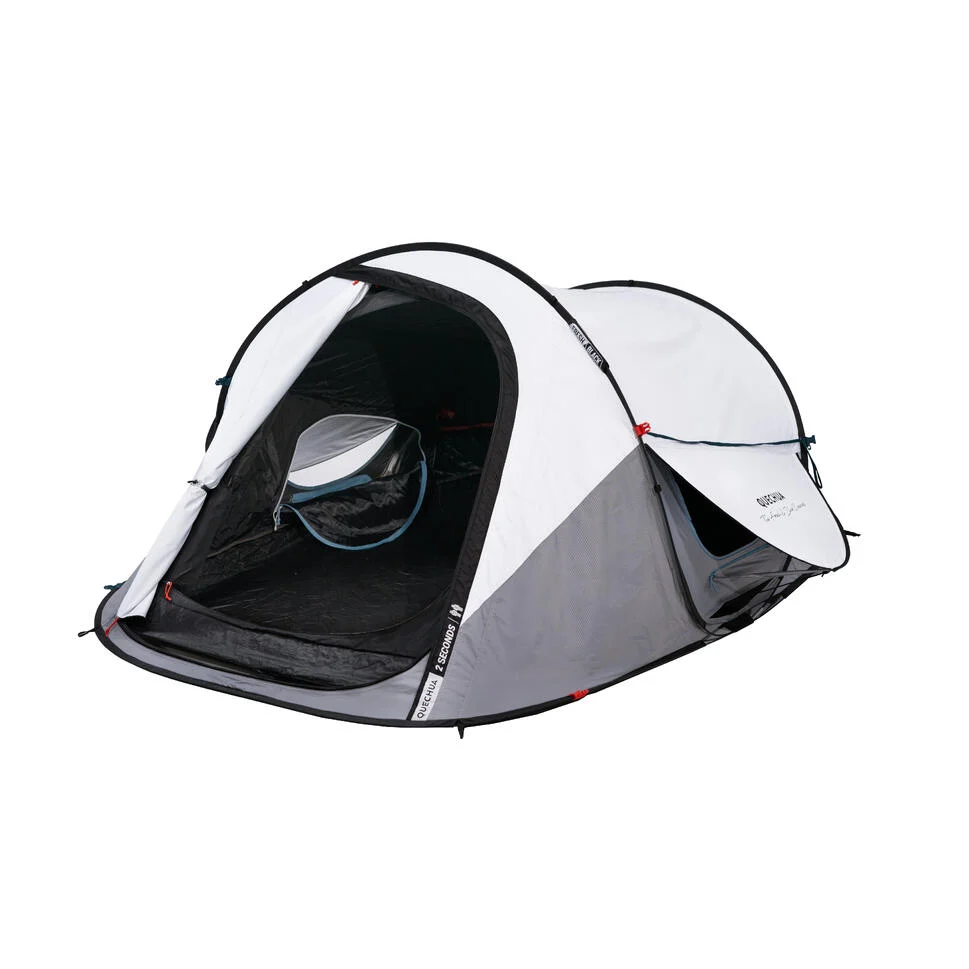 Quechua 2 Second Fresh & Black Waterproof Pop Up Camping Tent 2 Person